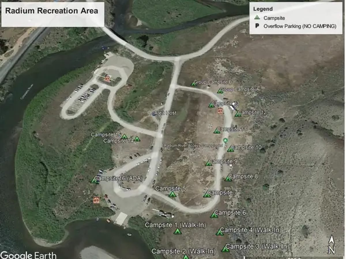 Overview Map of Radium Recreation Area